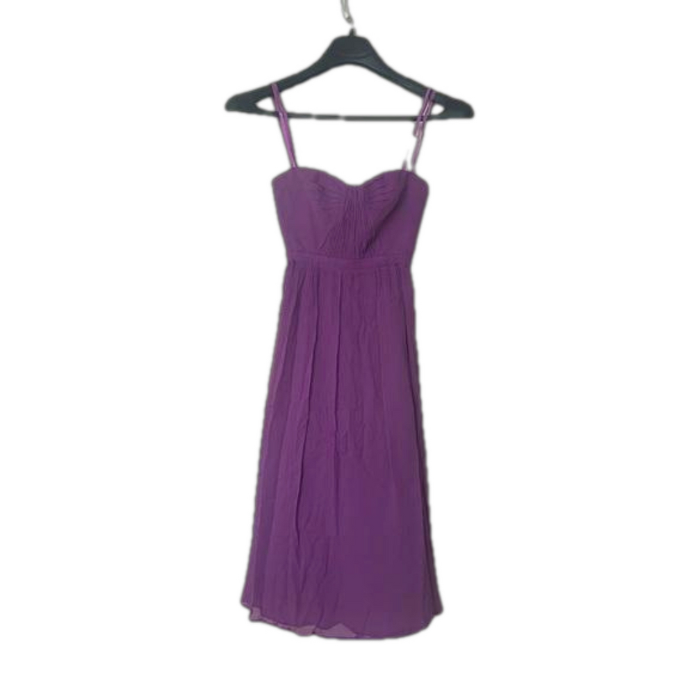 BCBG MAXAZRIA Tulle Purple Strapless Cocktail Midi Dress Size 0 / Small